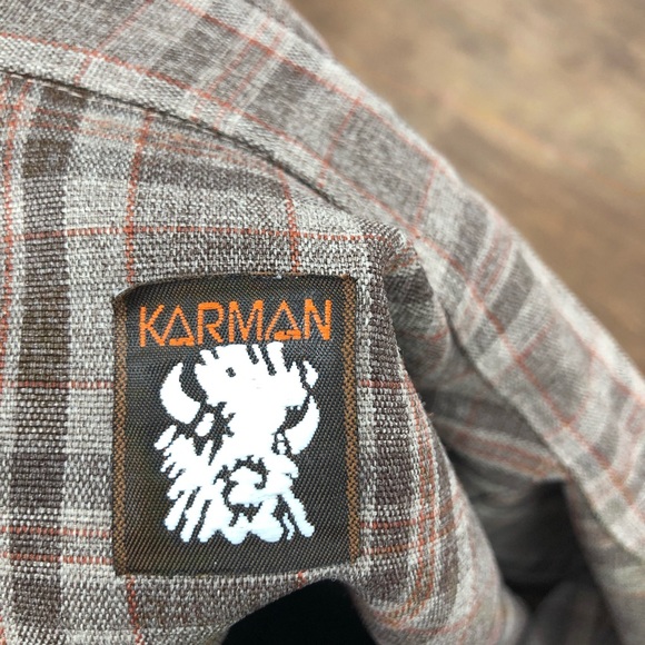 Vintage 70s Men‘s Karman Snap Pearl Button Plaid Shirt - Picture 8 of 14